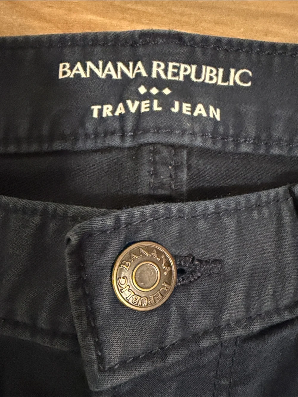 Banana Republic Jeans Mens 31x30 Blue Navy Travel Slim Fit Straight Denim